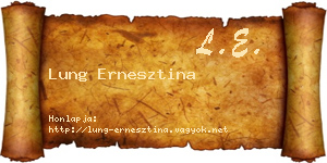 Lung Ernesztina névjegykártya